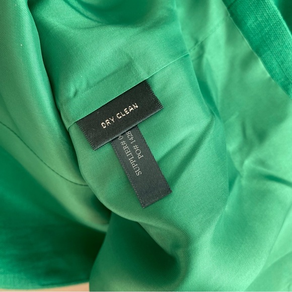 PLUS Ralph Lauren NWT 100% Linen Green & Gold Button Down Fully Lined Blazer 14W - Picture 10 of 11